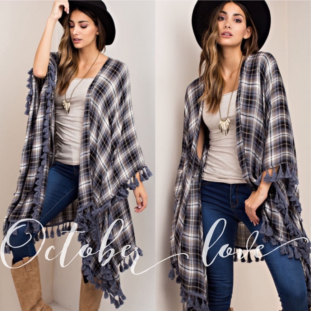 6-PACK Plaid Kimonos